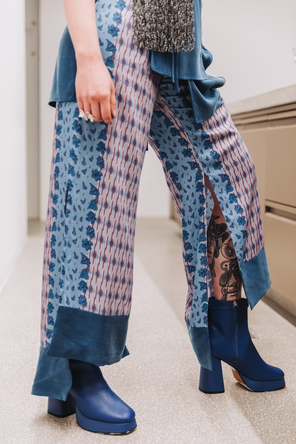 Kassandra Drawstring Pants in Blue - AprilianEarthling